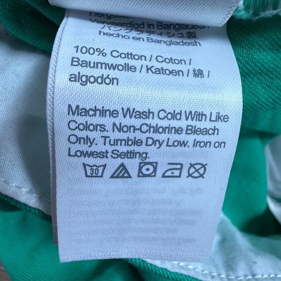 J. Crew Crewcuts Scallop Edge Chino Shorts Green Sz 8 Preppy Adjustable - Picture 7 of 7